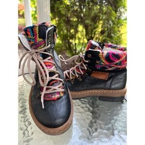 Rieker‎ Ankle Boots Leather Felicitas 1874 Lace Up Black Size 37 or US 6.5-7